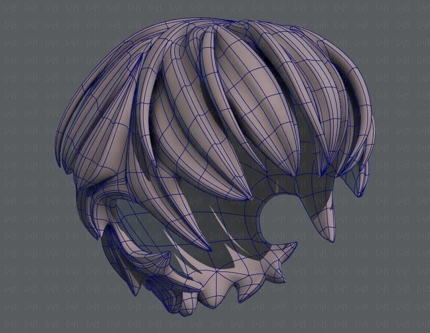 3D Hair style for boy V21 Low-poly 3D model_42