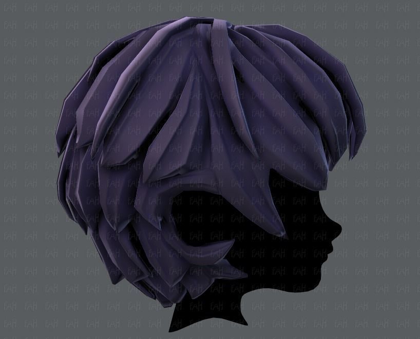 3D Hair style for boy V21 Low-poly 3D model_19