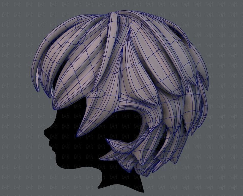 3D Hair style for boy V21 Low-poly 3D model_15