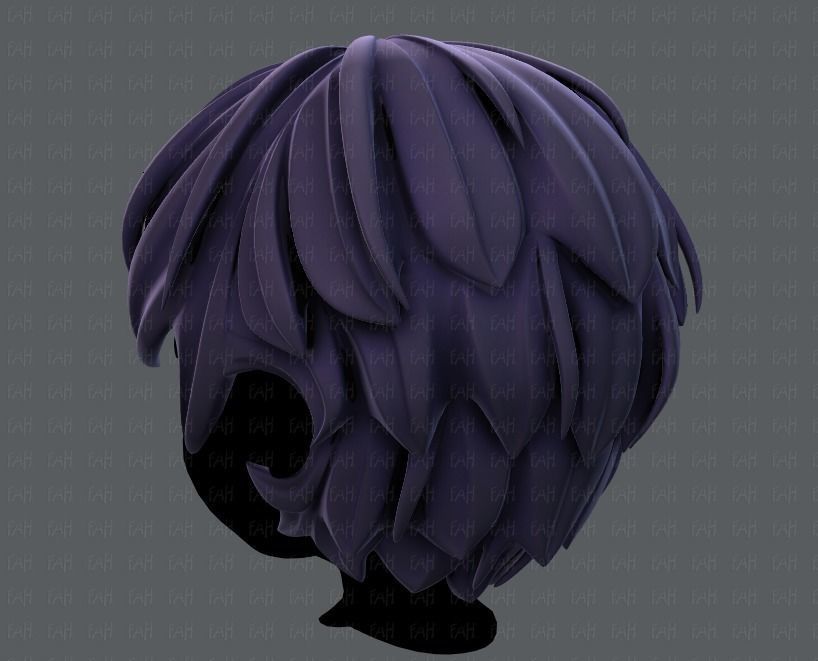 3D Hair style for boy V21 Low-poly 3D model_6