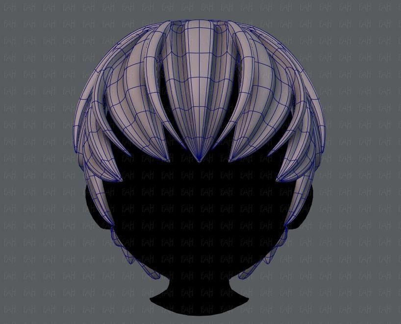 3D Hair style for boy V21 Low-poly 3D model_9
