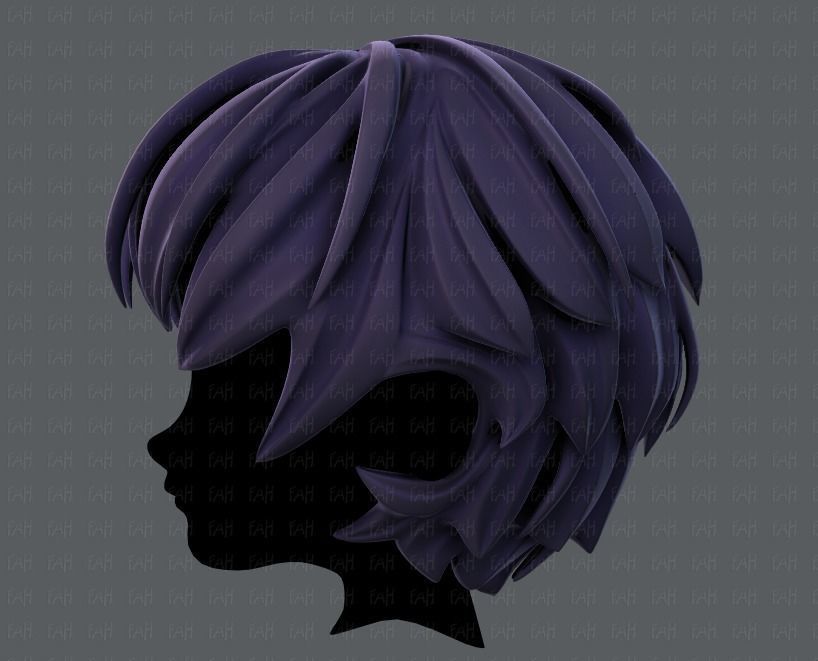 3D Hair style for boy V21 Low-poly 3D model_7