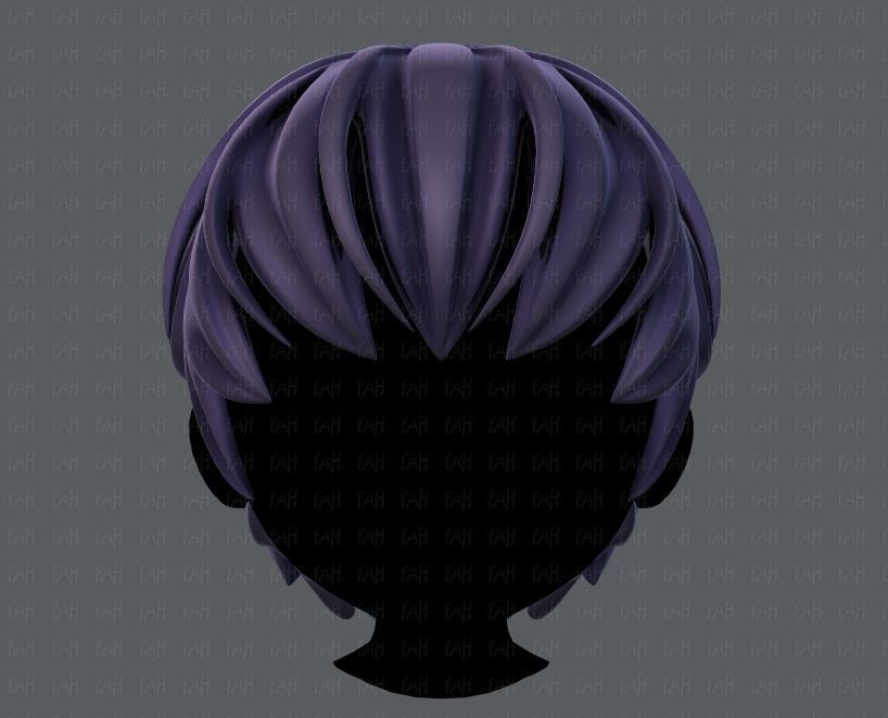 3D Hair style for boy V21 Low-poly 3D model_1