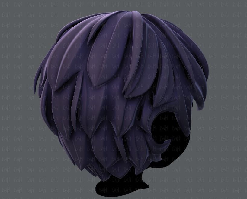 3D Hair style for boy V21 Low-poly 3D model_4