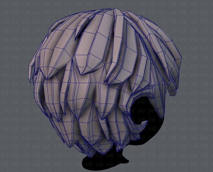 3D Hair style for boy V21 Low-poly 3D model_28