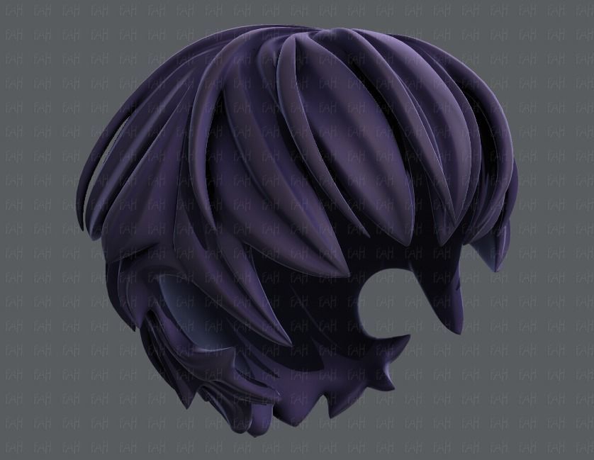 3D Hair style for boy V21 Low-poly 3D model_41