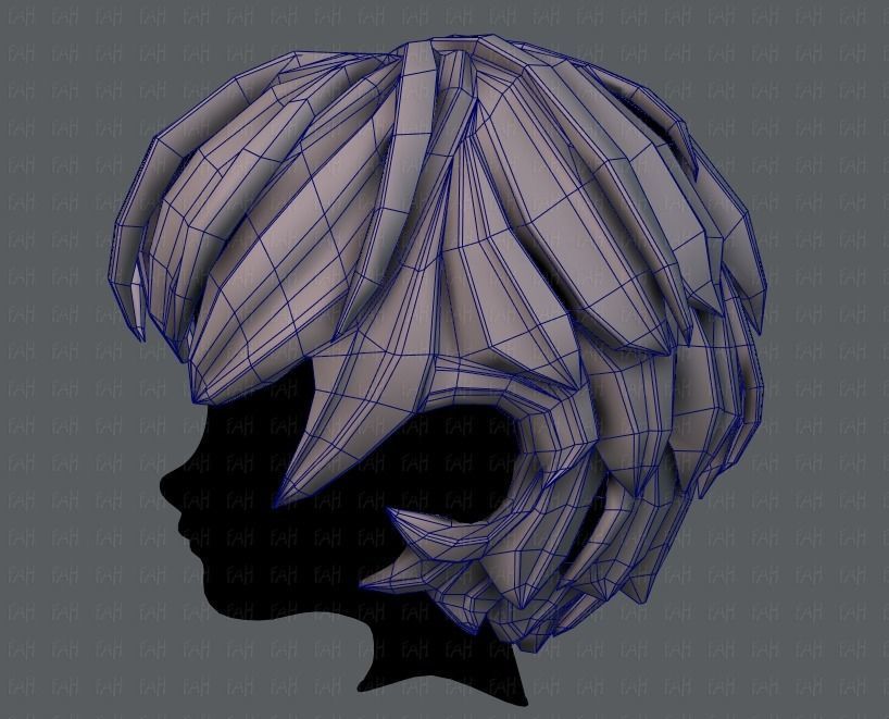 3D Hair style for boy V21 Low-poly 3D model_31
