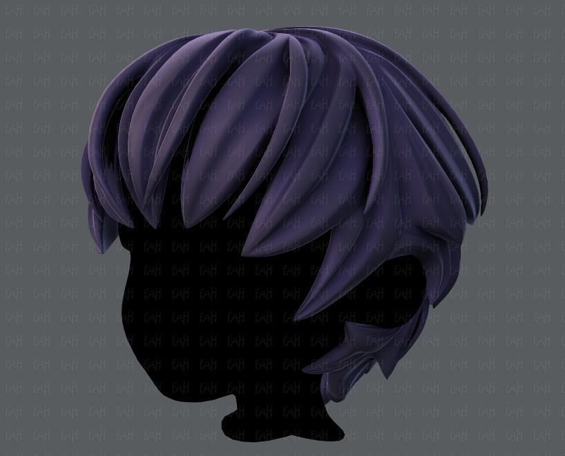 3D Hair style for boy V21 Low-poly 3D model_8
