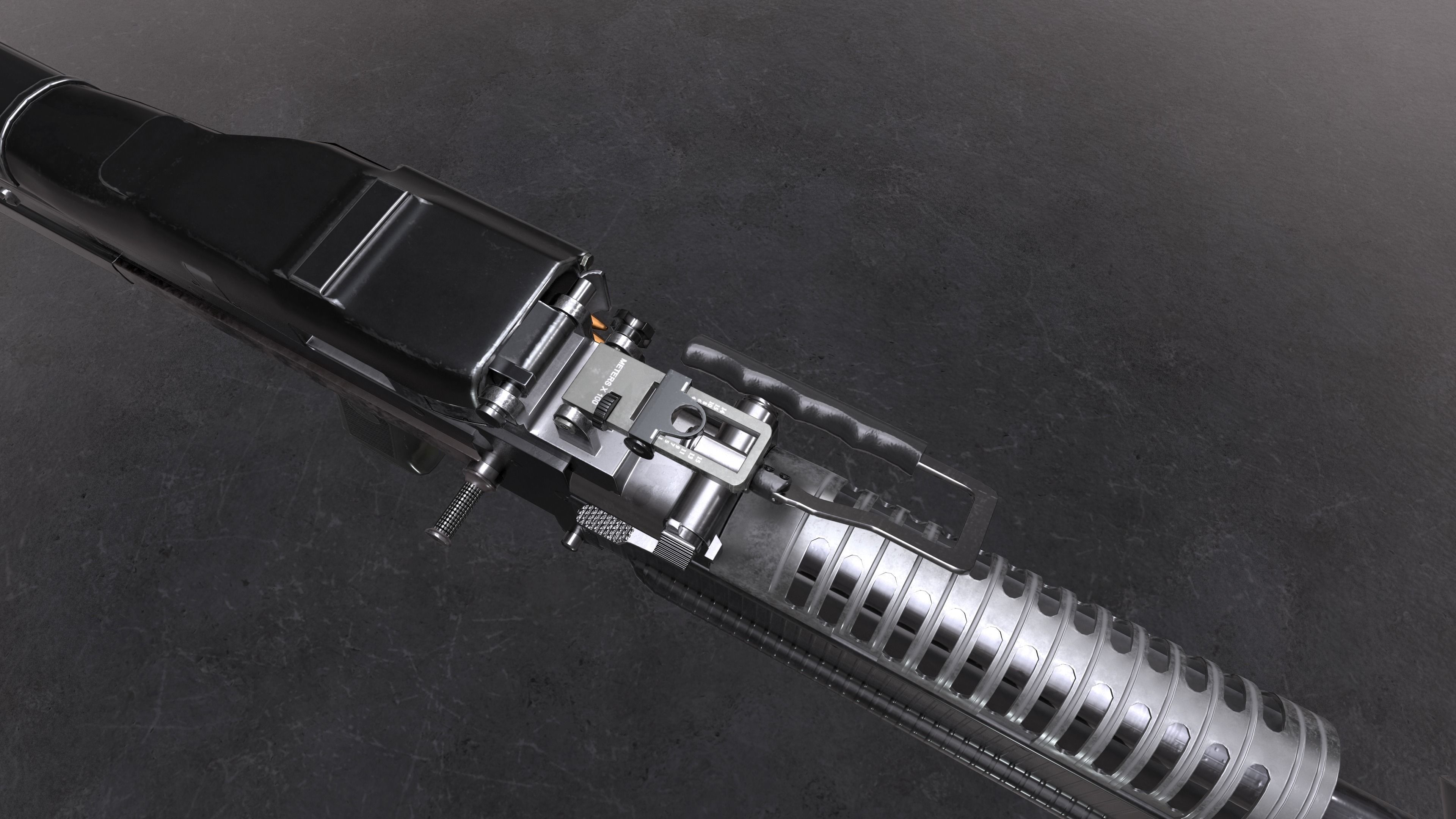 M60 machine gun Low-poly 3D model_14