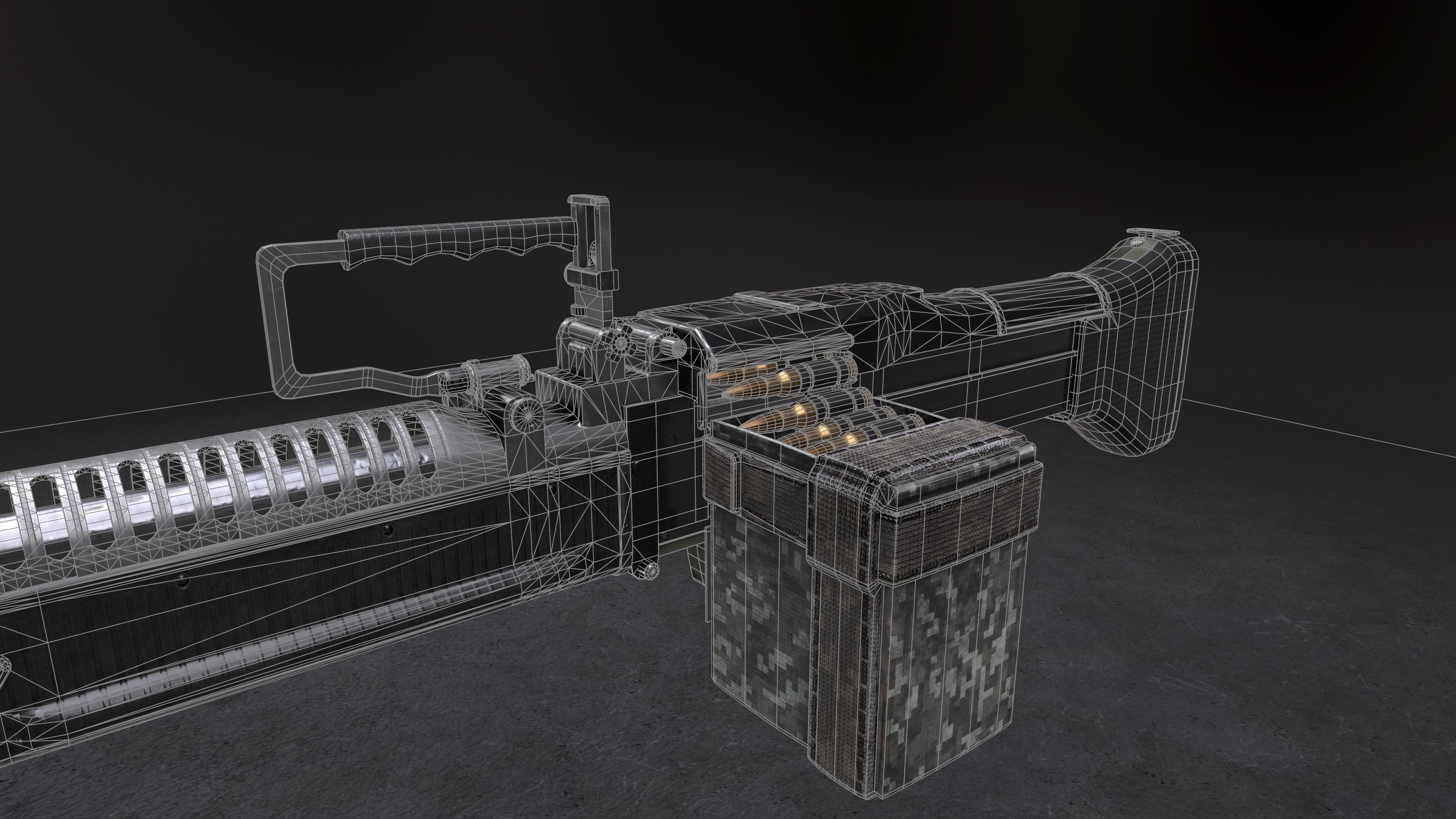 M60 machine gun Low-poly 3D model_21