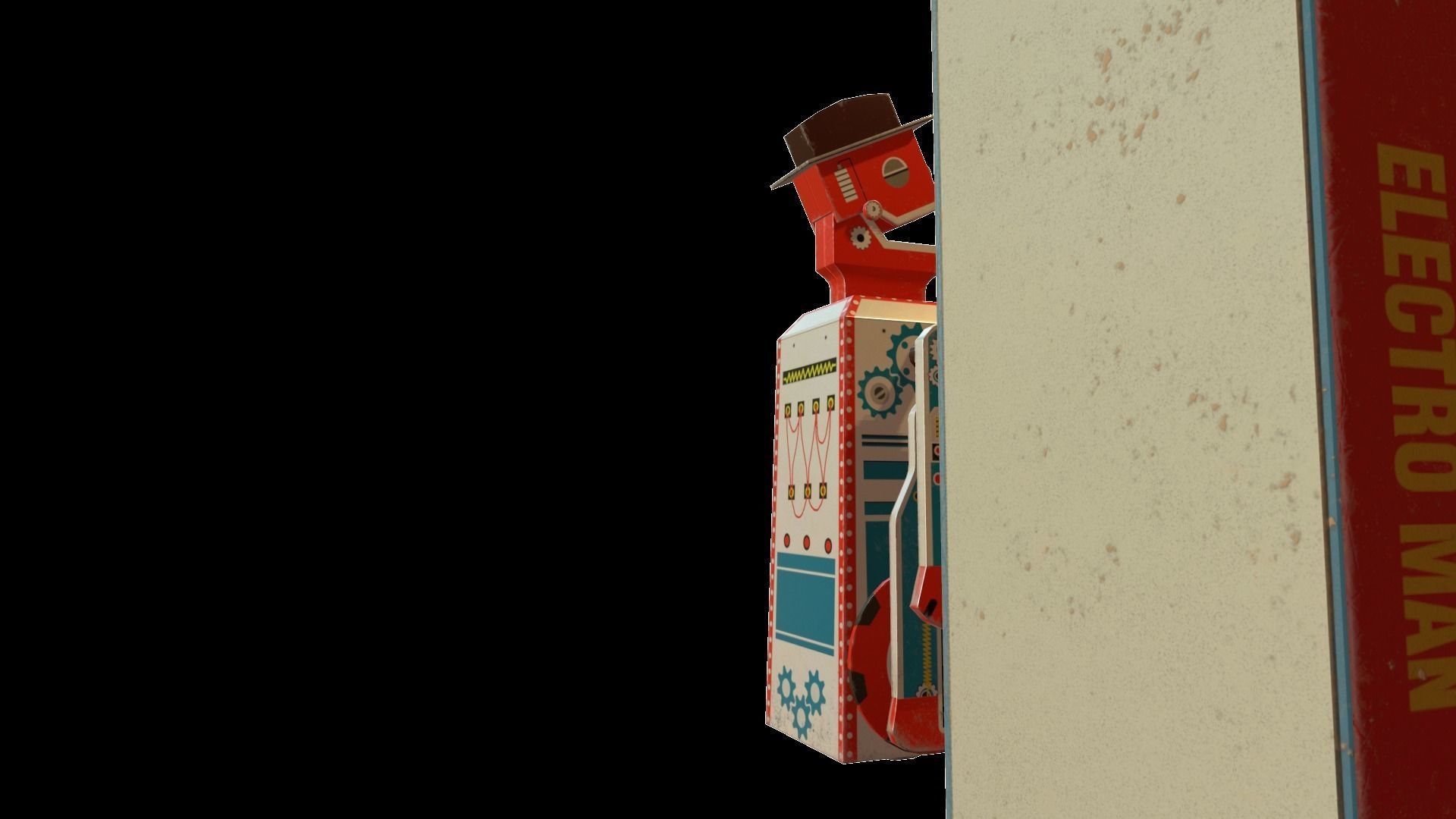 Retro Robot Toy Low-poly 3D model_20