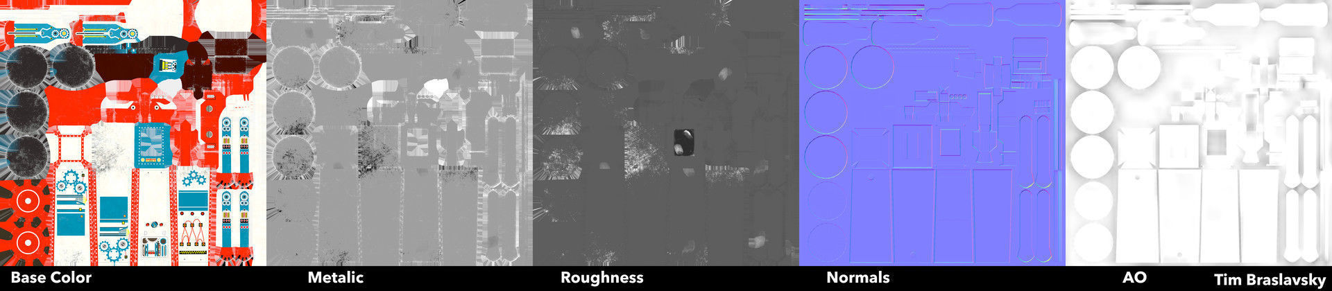 Retro Robot Toy Low-poly 3D model_1