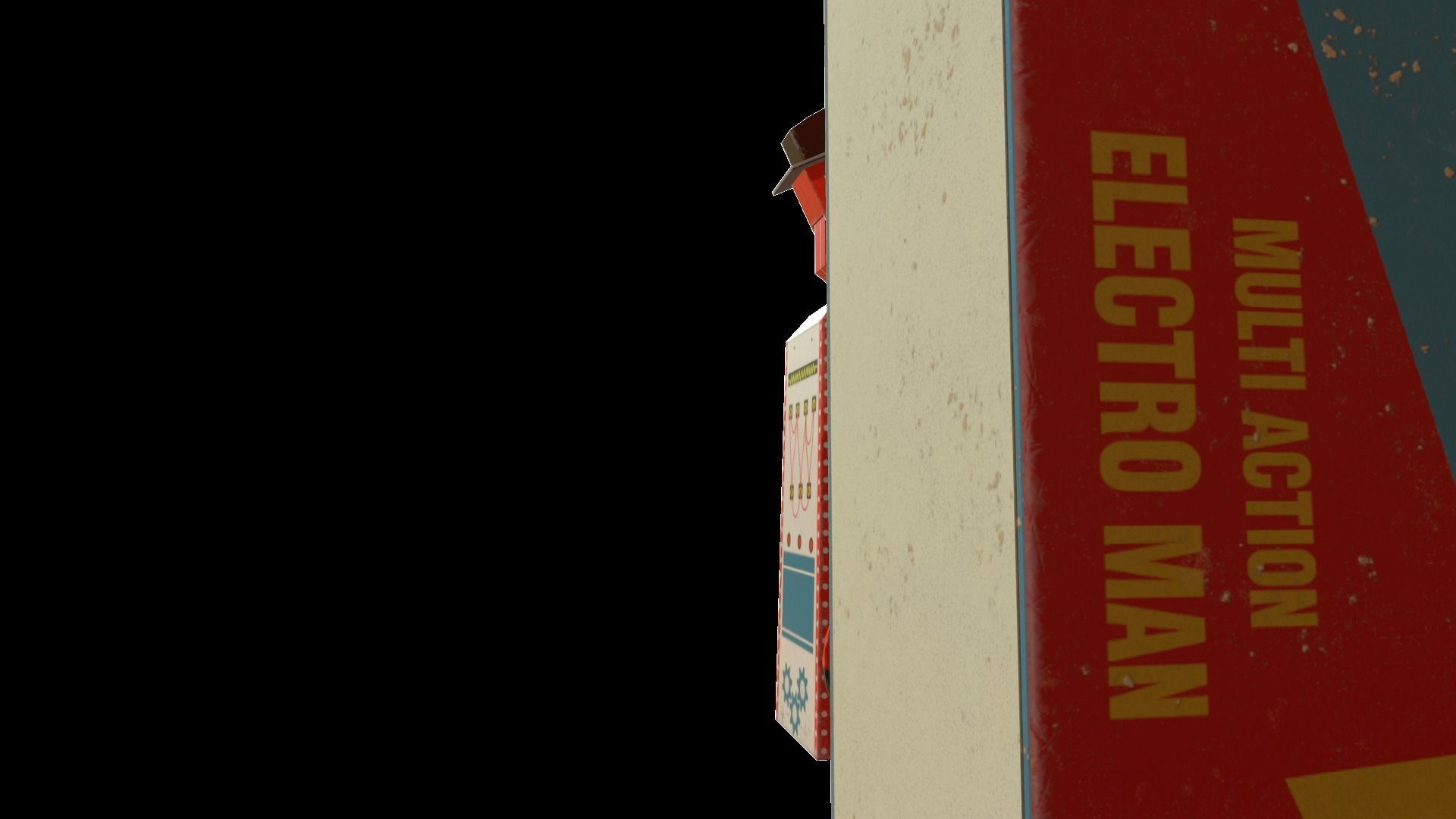 Retro Robot Toy Low-poly 3D model_21