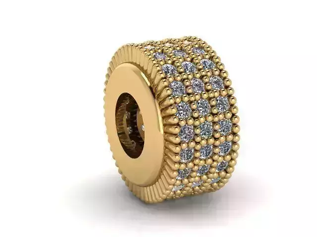 3 rows micro style stone charm ball  3D print model