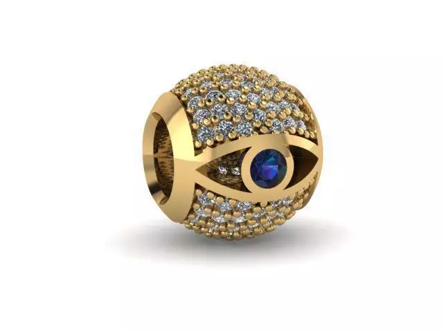 illuminati eye charm ball  3D print model_0