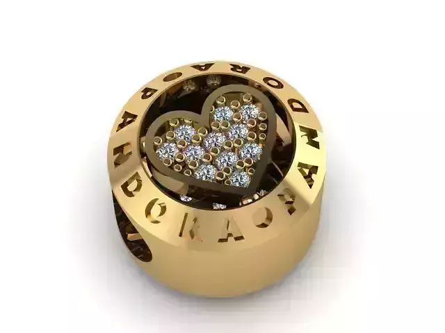 with written heart stones charm ball 