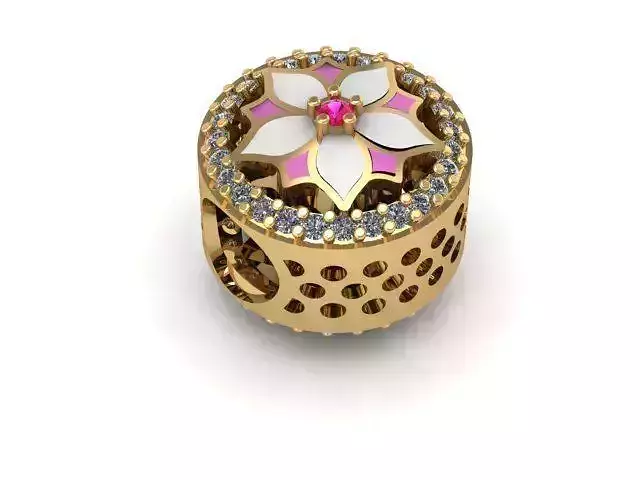 lotus flower with paint charm ball  3D print model