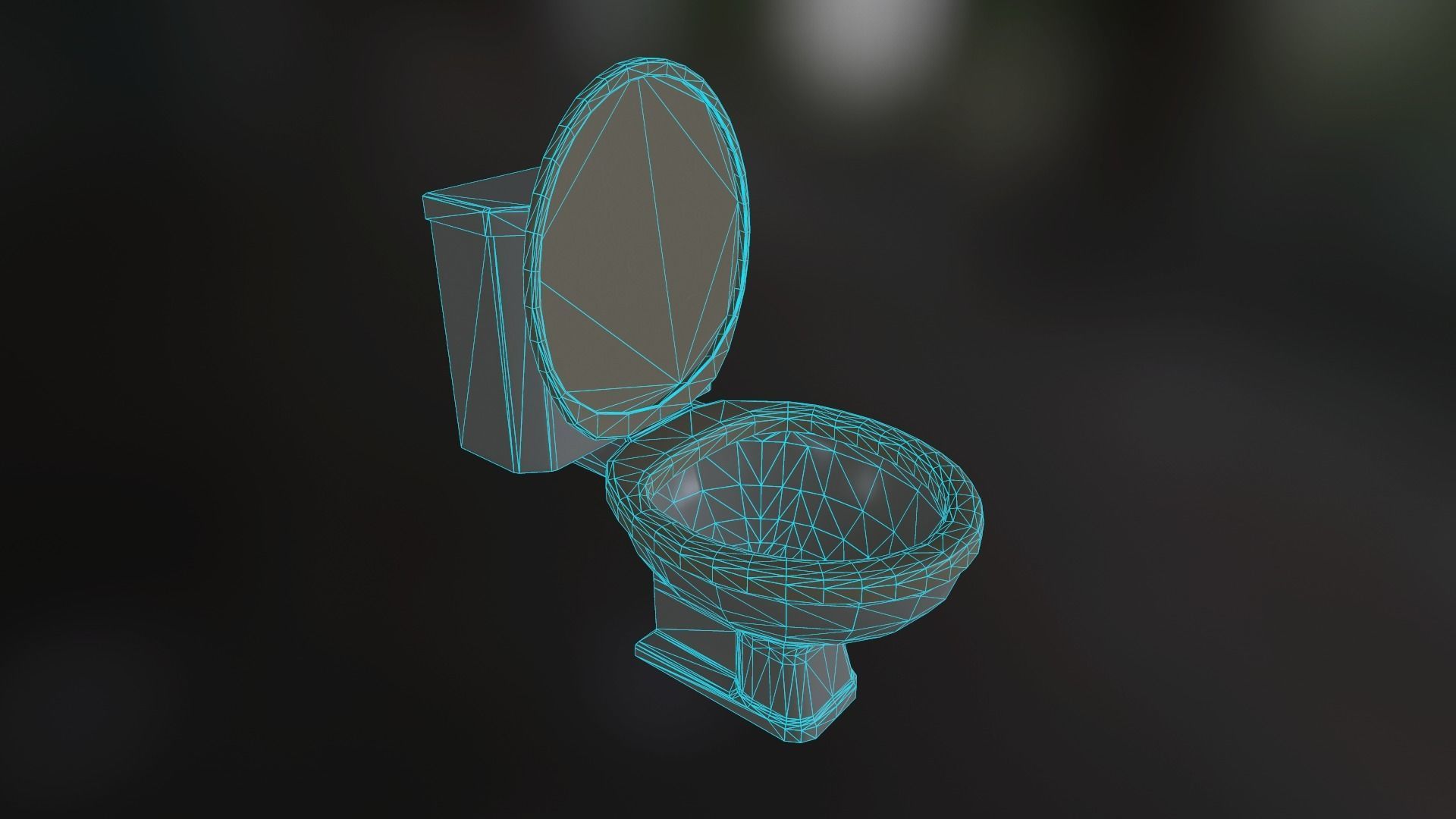 PBR Toilet Low-poly 3D model_5