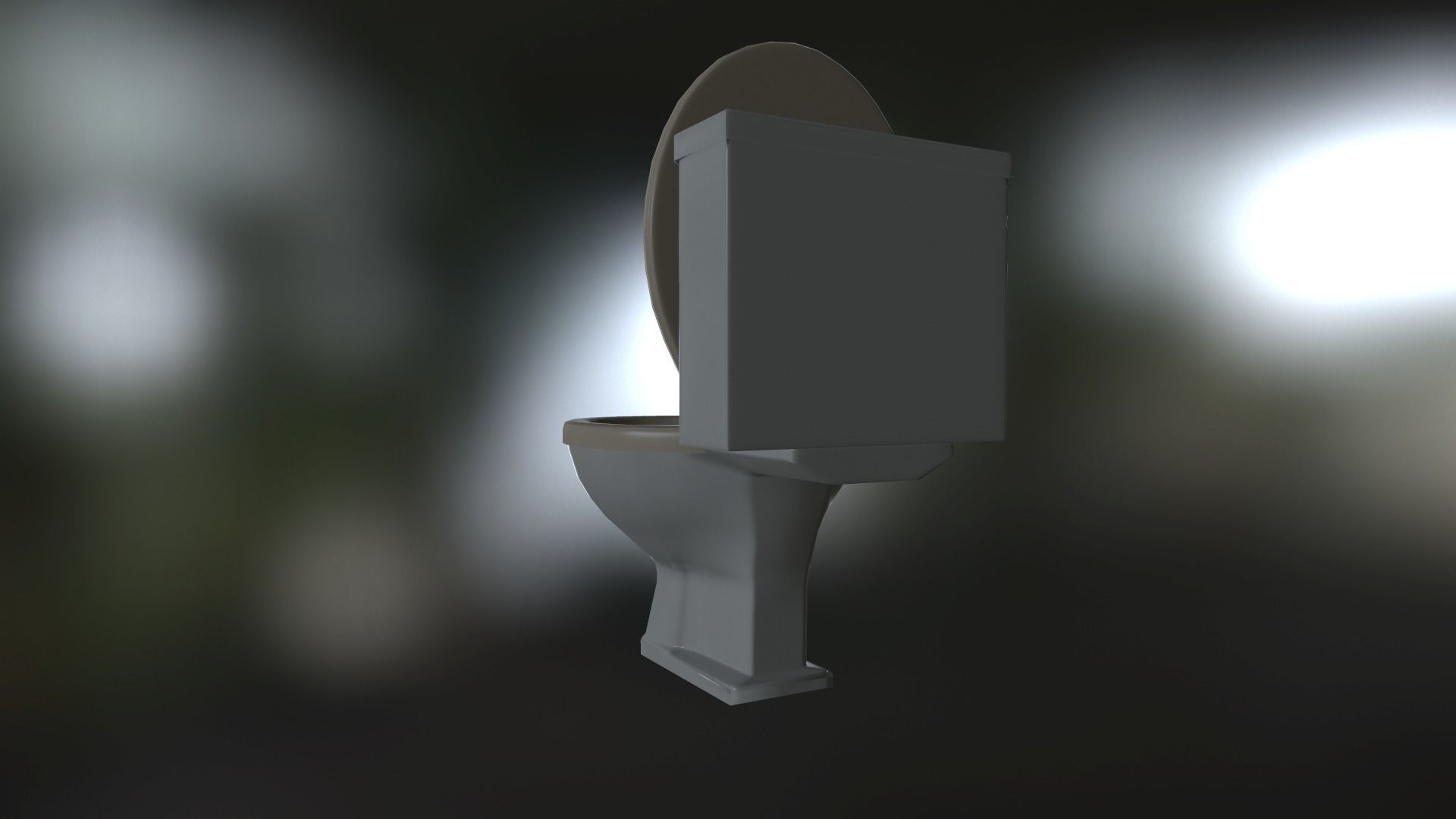PBR Toilet Low-poly 3D model_3
