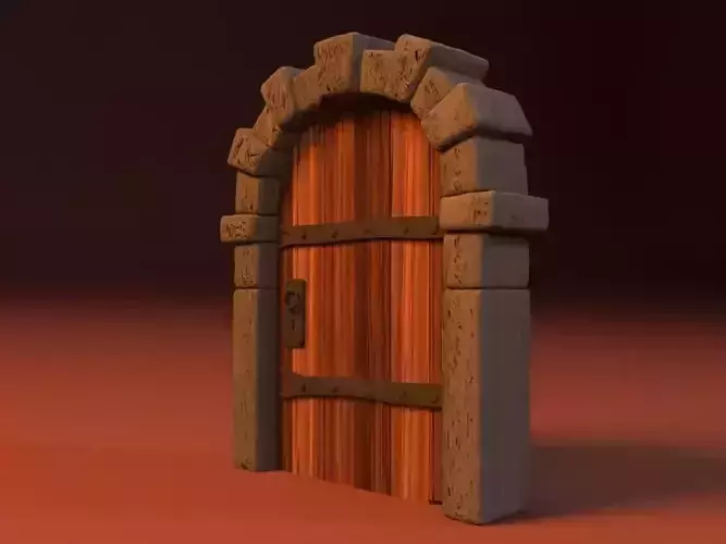 Medieval Door With Stone Arch