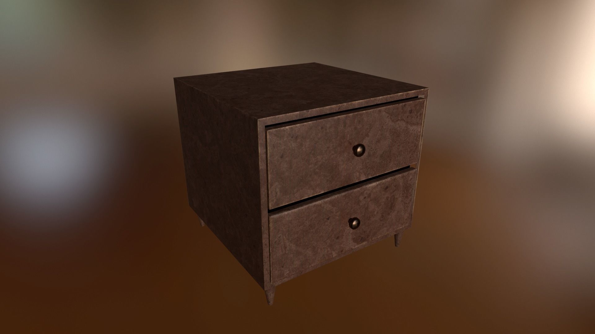 Simple PBR NightStand Low-poly 3D model_2