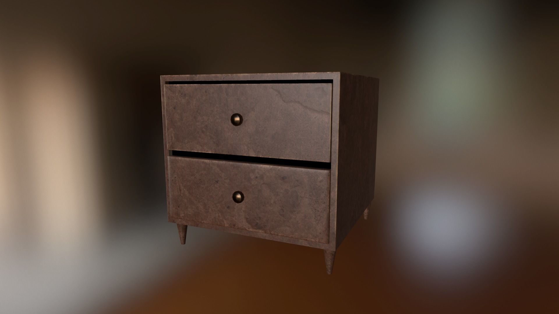 Simple PBR NightStand Low-poly 3D model_3