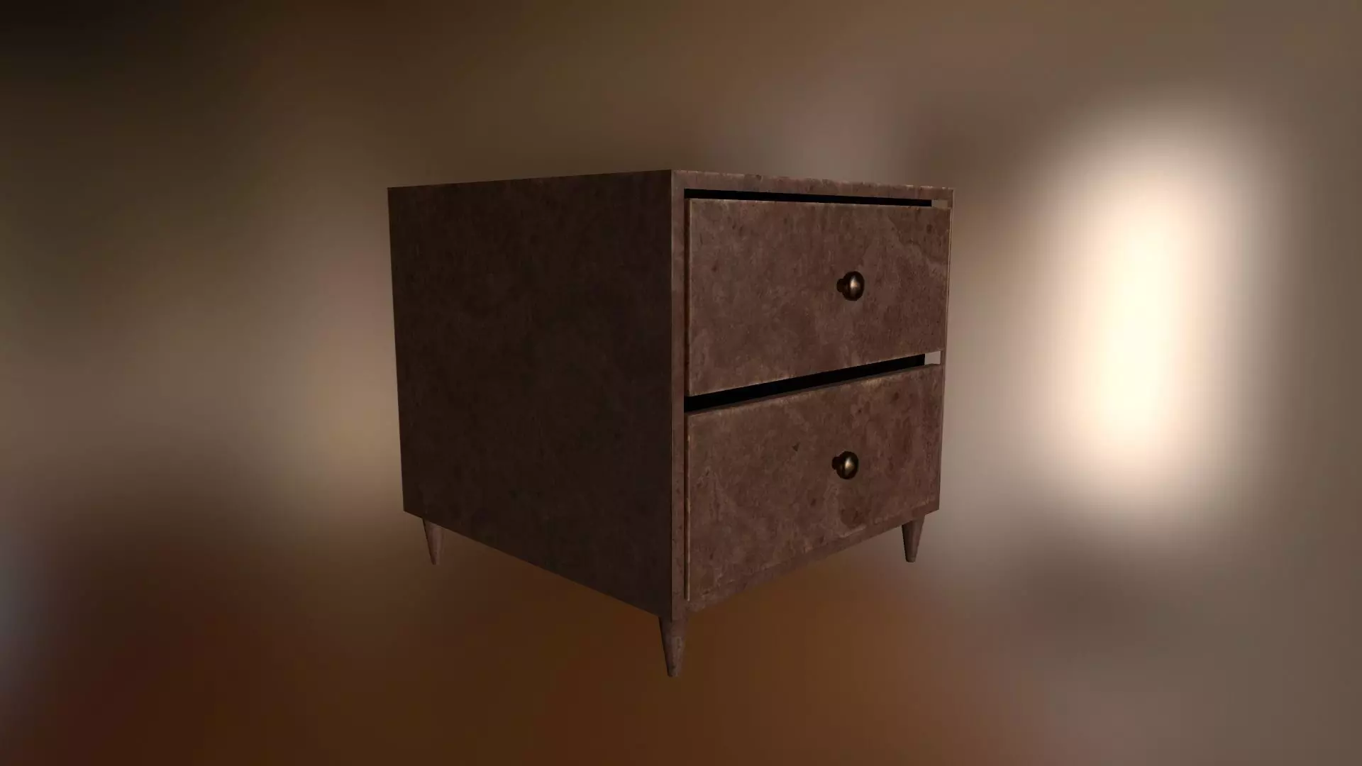 Simple PBR NightStand Low-poly 3D model_0