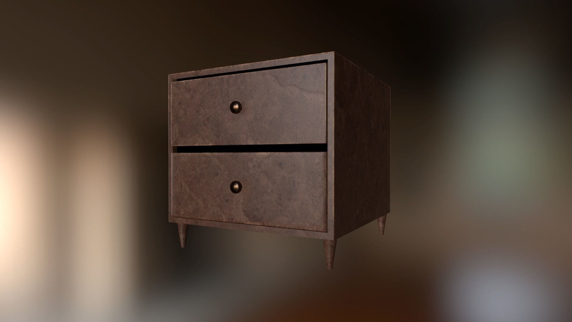 Simple PBR NightStand Low-poly 3D model_1