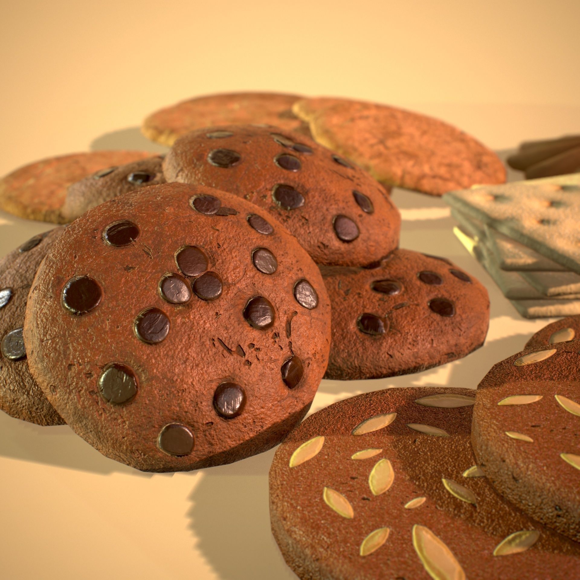 HIE Game Ready Cookie D180601 Low-poly 3D model_5