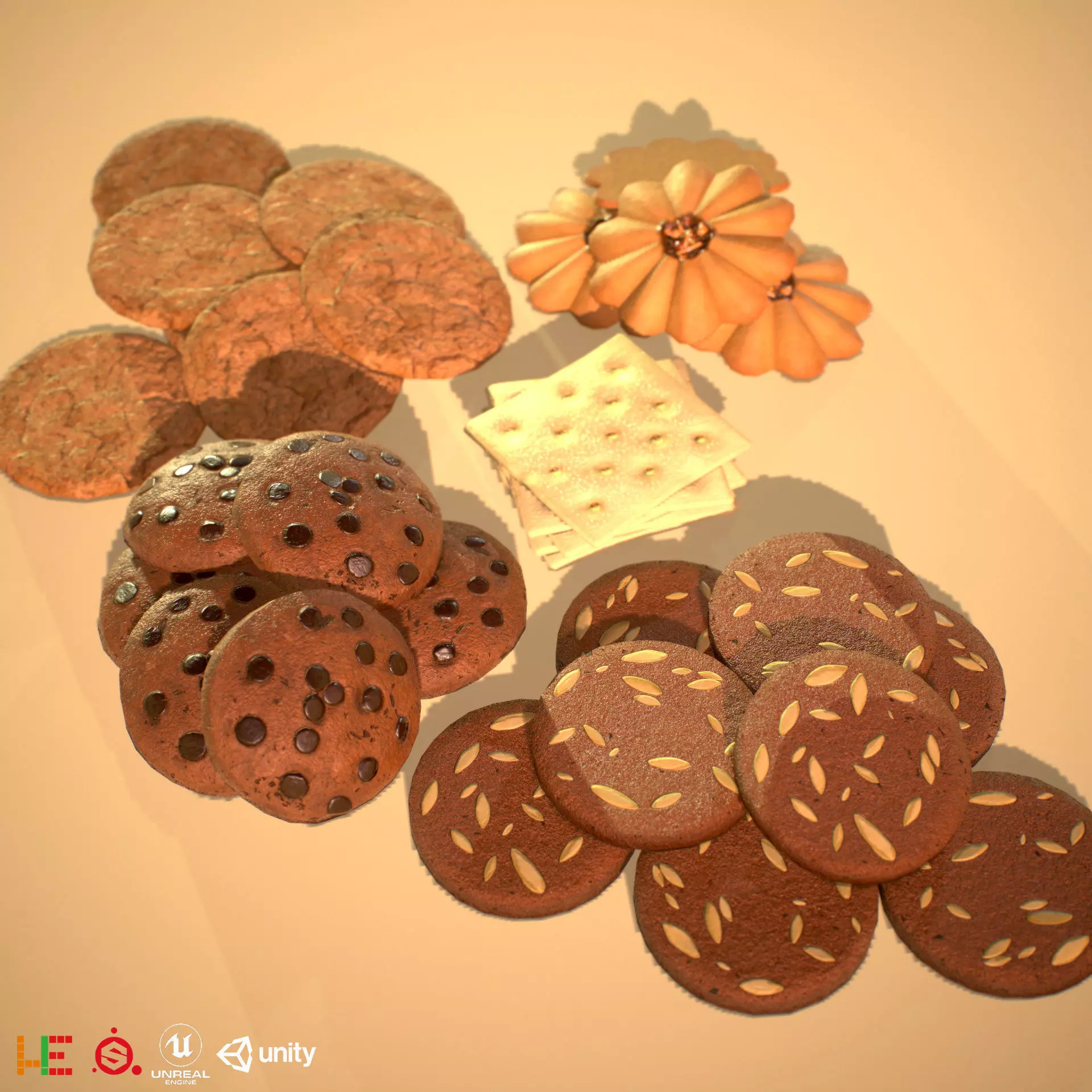HIE Game Ready Cookie D180601 Low-poly 3D model_0
