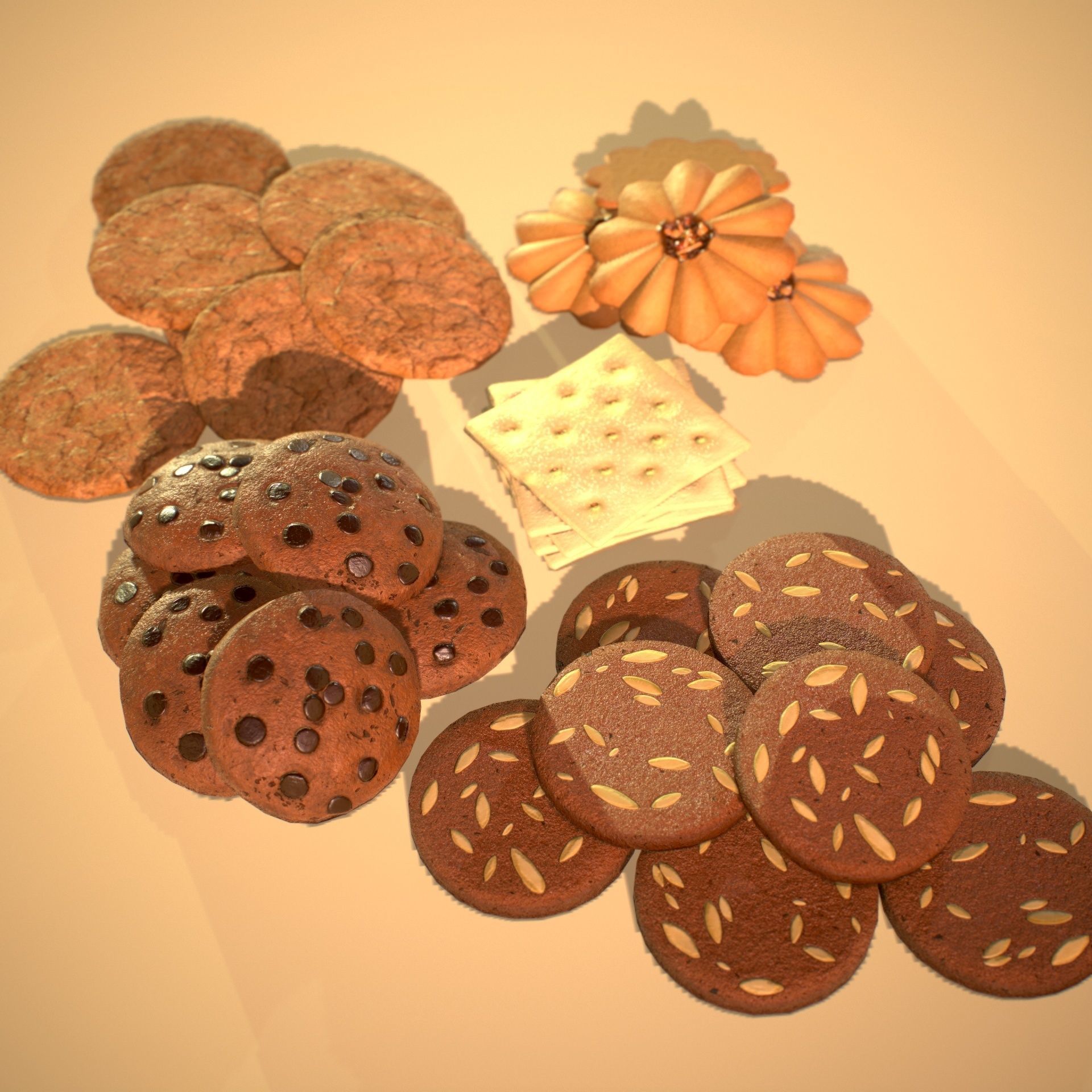 HIE Game Ready Cookie D180601 Low-poly 3D model_7