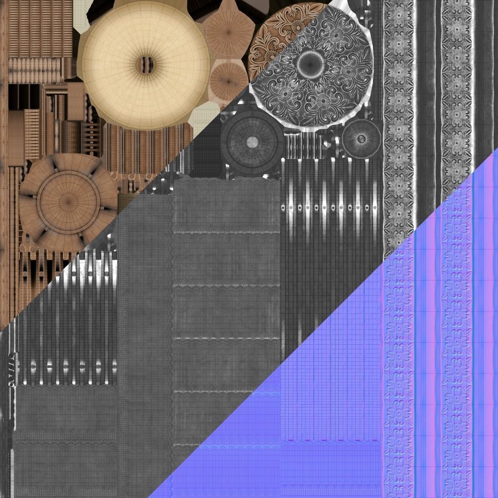 Classic Chandelier 01 - Game Ready Low-poly 3D model_7