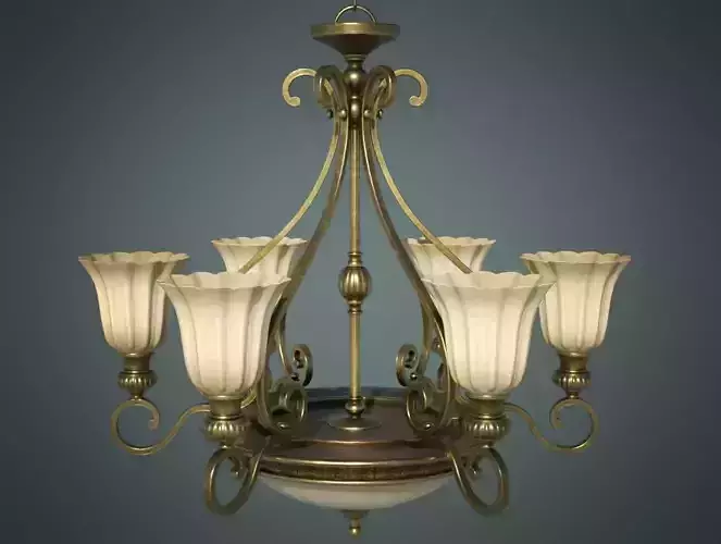 Classic Chandelier 01 - Game Ready Low-poly 3D model