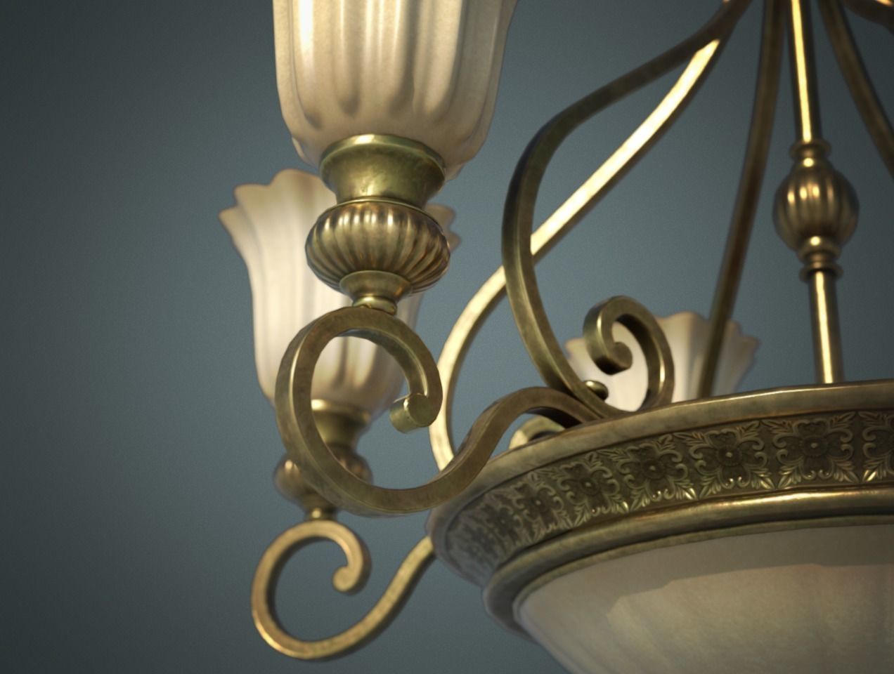 Classic Chandelier 01 - Game Ready Low-poly 3D model_2