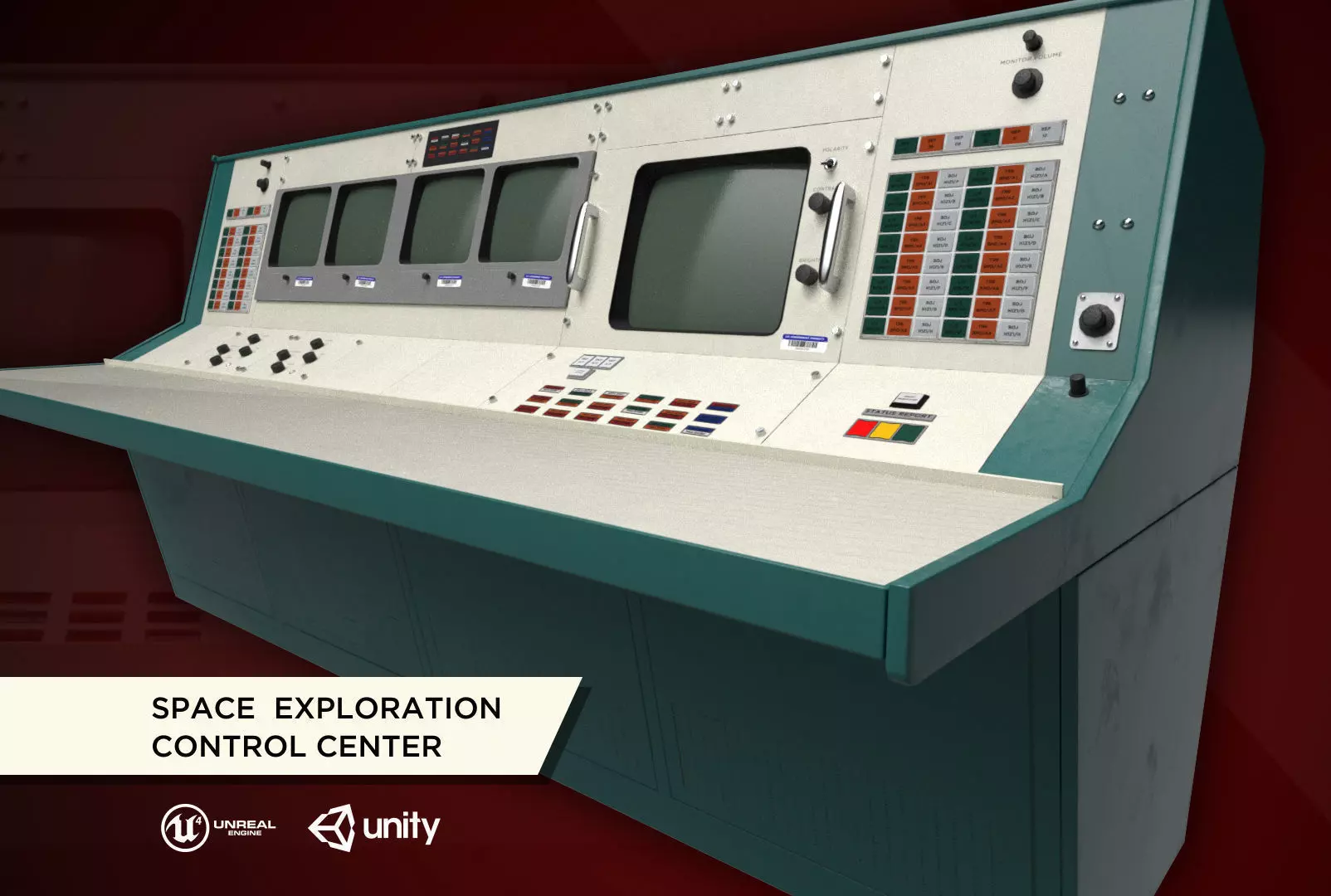 Space Exploration Control Center - Apollo Flight Controller Low-poly 3D model_0