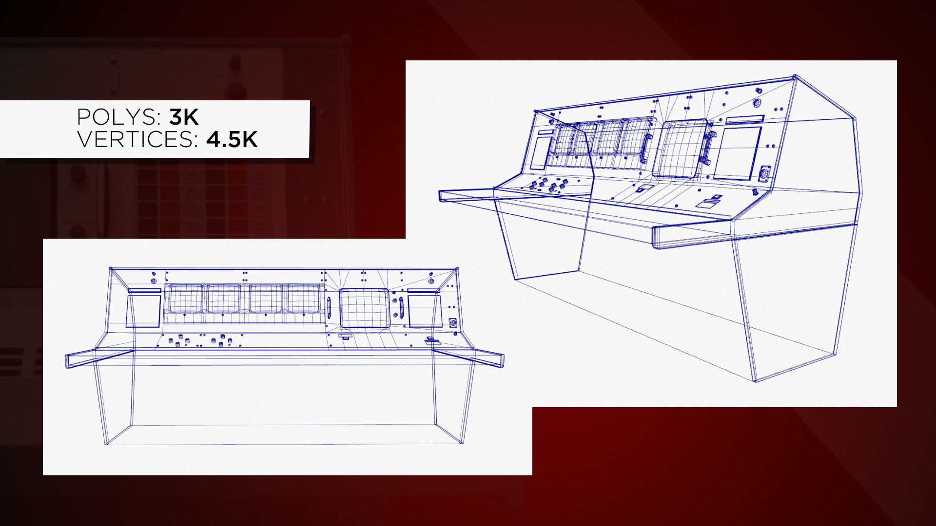 Space Exploration Control Center - Apollo Flight Controller Low-poly 3D model_5