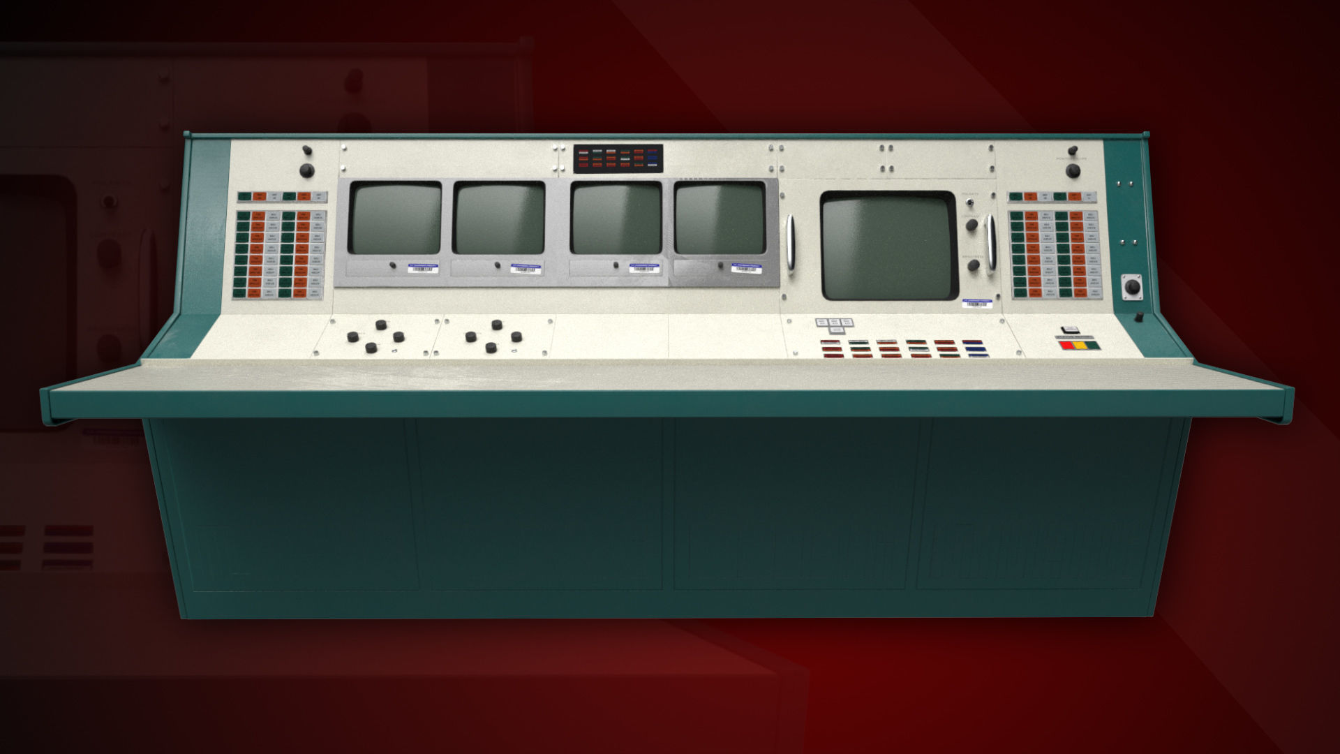 Space Exploration Control Center - Apollo Flight Controller Low-poly 3D model_1