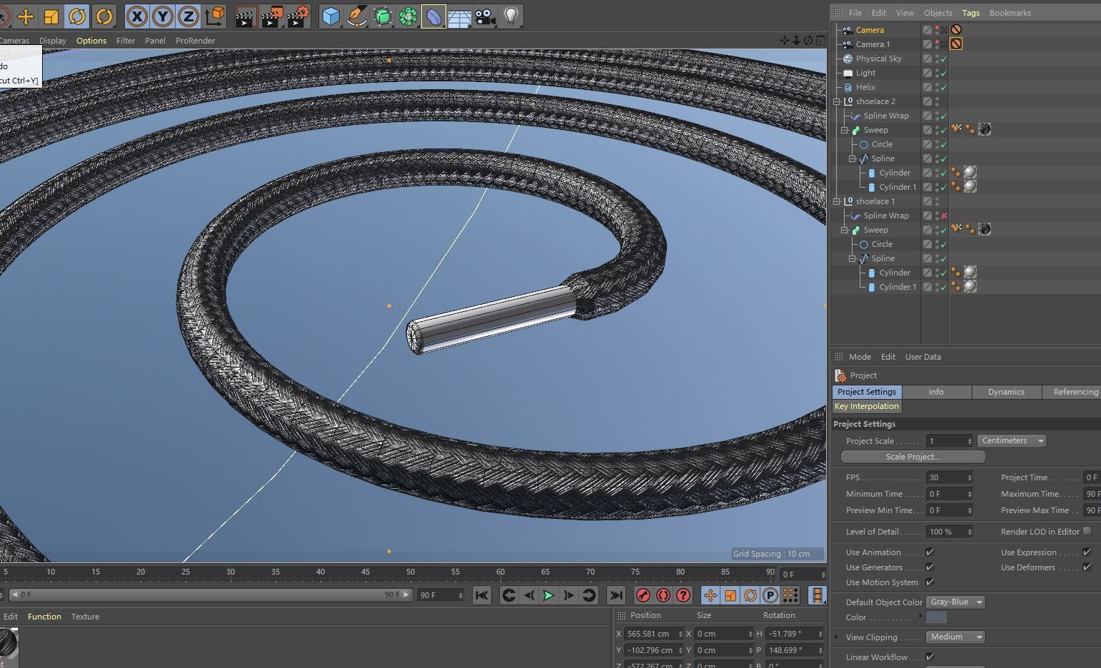 woven shoelace  3D model_4