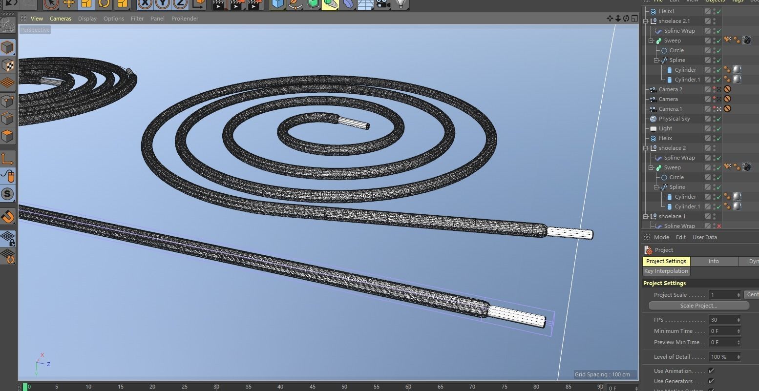 woven shoelace  3D model_7