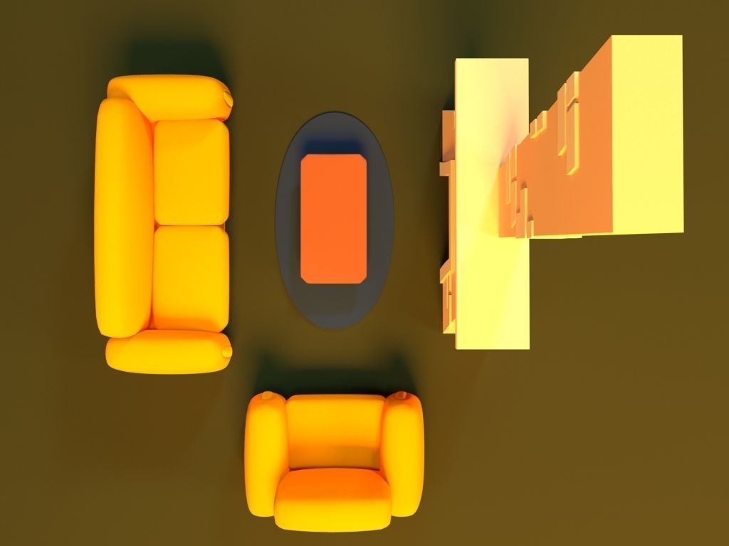 Cartoon Fire Place 3D model_3