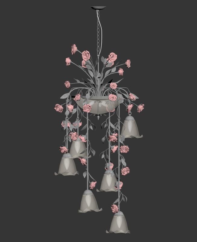Chandelier Fiori di rose 113 6 3 3D model_1