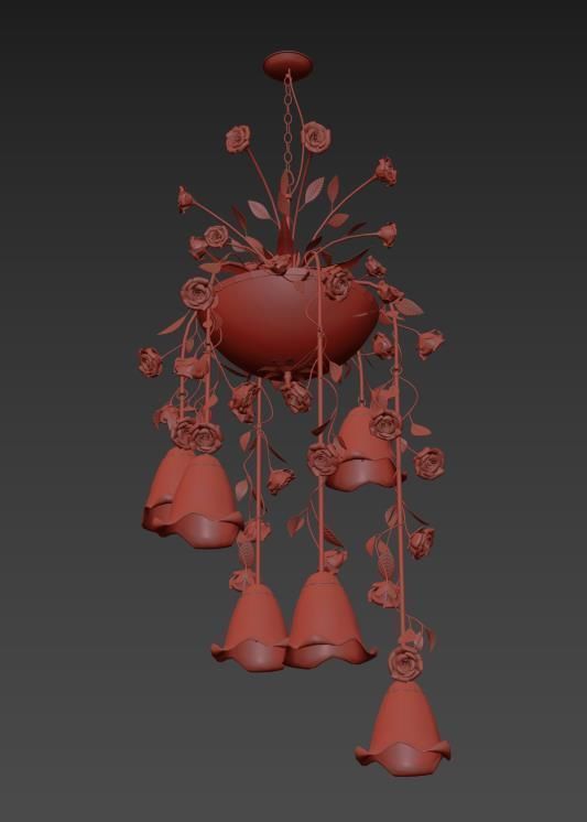Chandelier Fiori di rose 113 6 3 3D model_3
