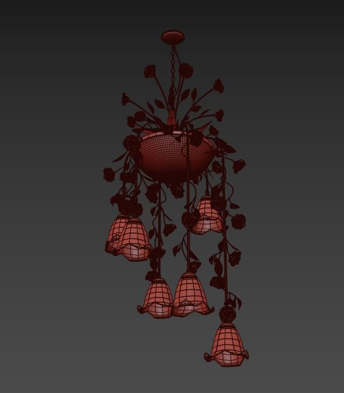 Chandelier Fiori di rose 113 6 3 3D model_4
