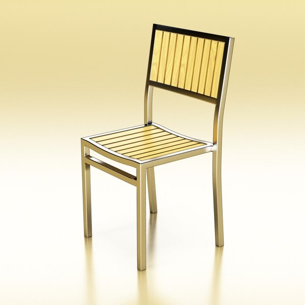 Exterior Bar Table Chair and Parasol 3D model_15