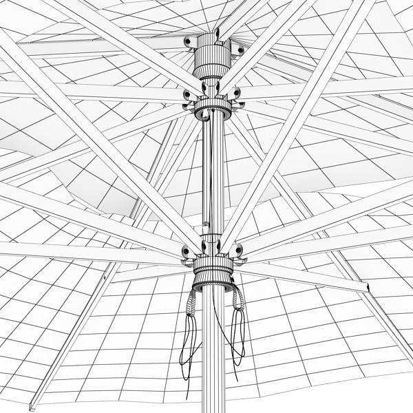 Exterior Bar Table Chair and Parasol 3D model_30