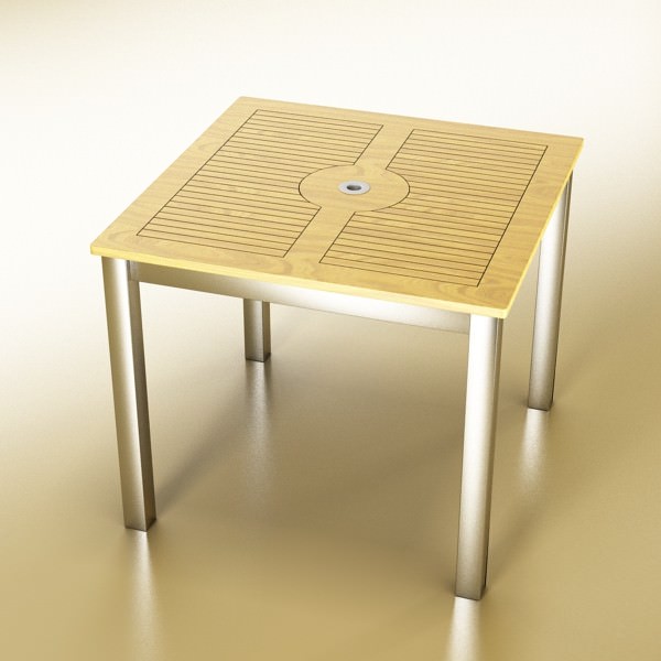 Exterior Bar Table Chair and Parasol 3D model_19