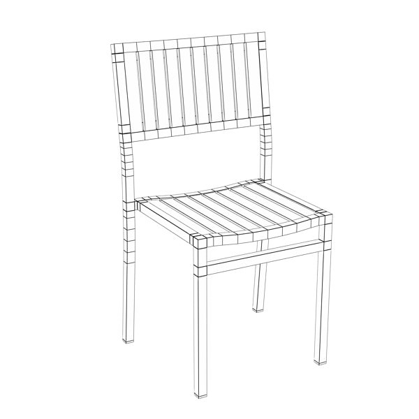 Exterior Bar Table Chair and Parasol 3D model_38