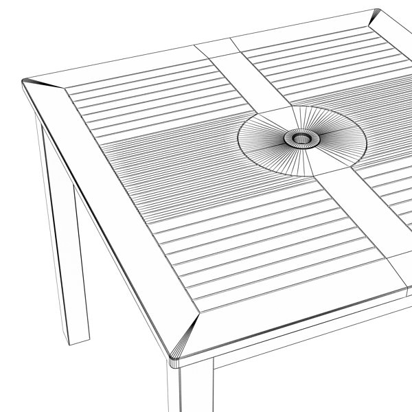 Exterior Bar Table Chair and Parasol 3D model_36