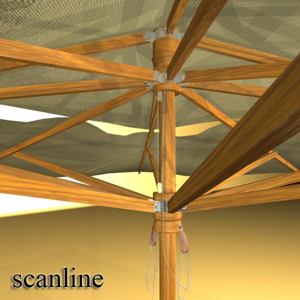 Exterior Bar Table Chair and Parasol 3D model_25