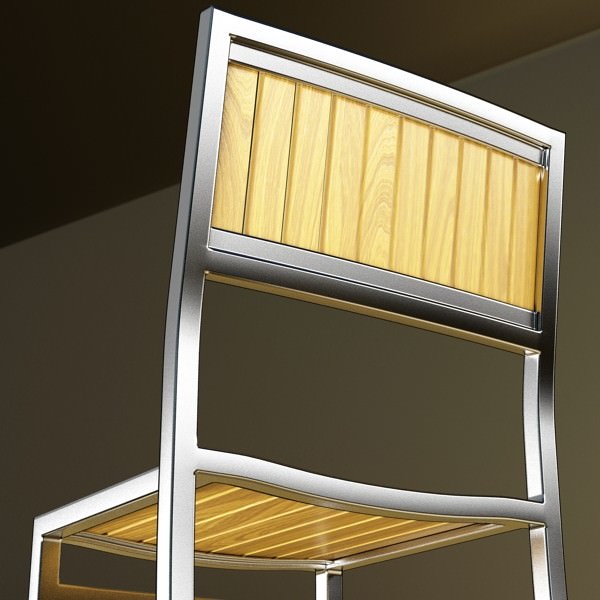 Exterior Bar Table Chair and Parasol 3D model_17